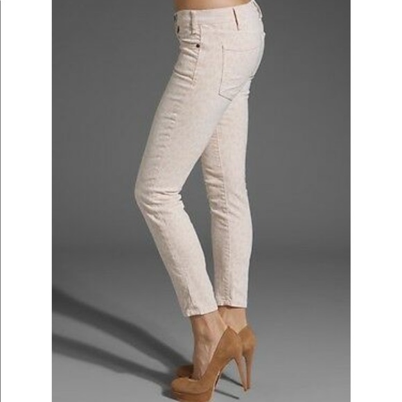 Current/Elliott The Stiletto Skinny Jeans in Dusty Peach Leopard - Picture 4 of 16